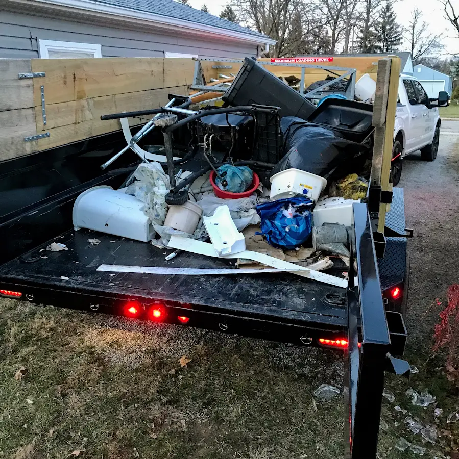 Roll-off dumpster delivered to a residential driveway in Delphi